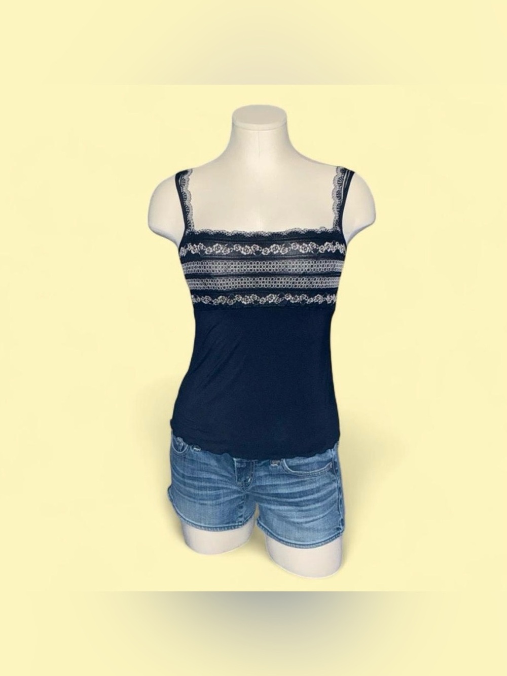 Felina Navy Lace-Trim Camisole